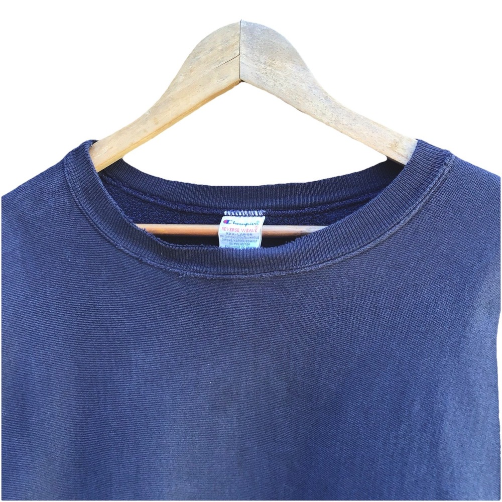 Vintage Champion Reverse Weave Sweatshirt XXL/XXXL Navy Blue Distressed USA Made